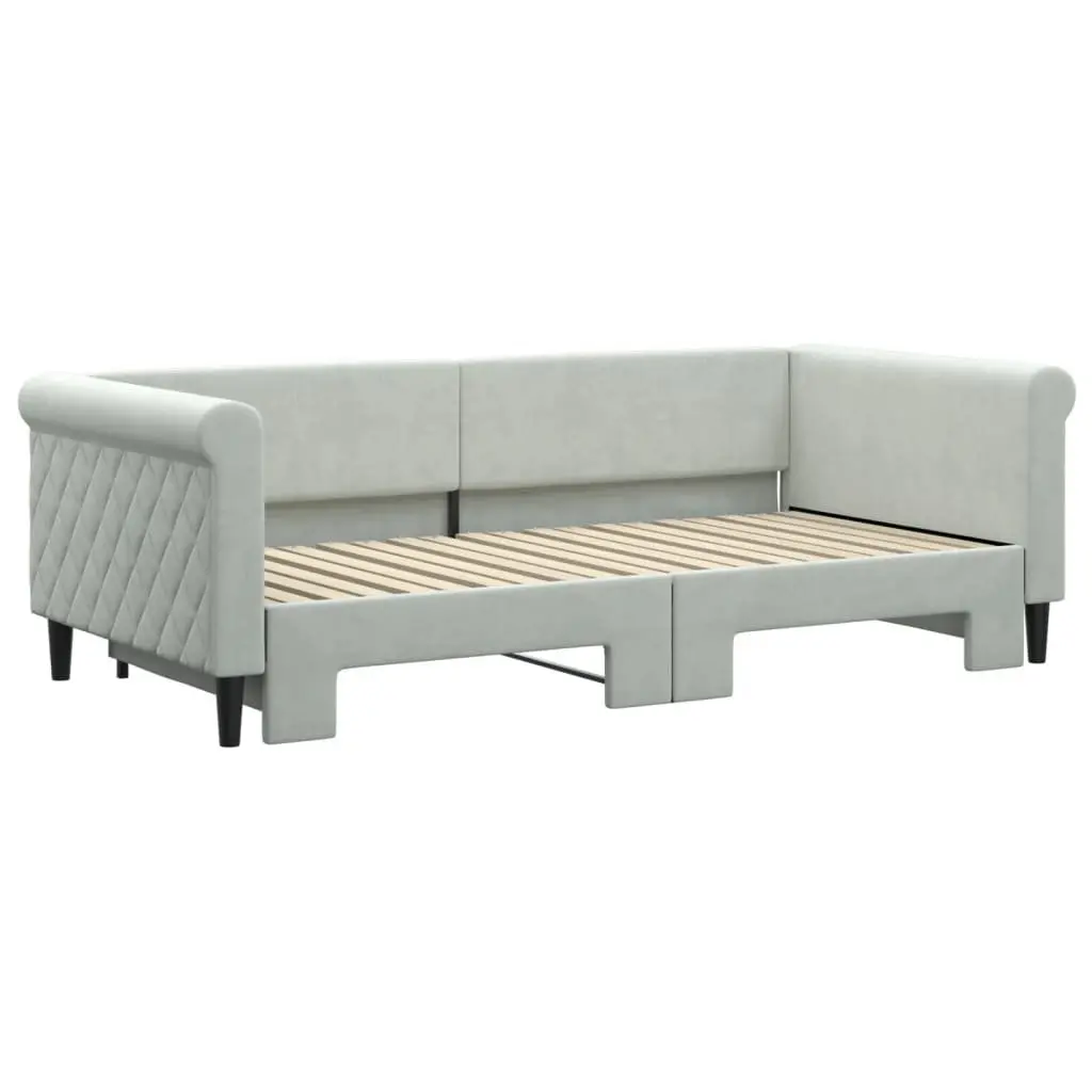Daybed with Trundle Sofa Bed Grey 90x190cm