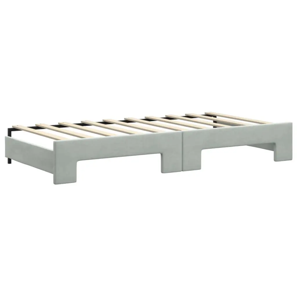 Daybed with Trundle Sofa Bed Grey 90x190cm