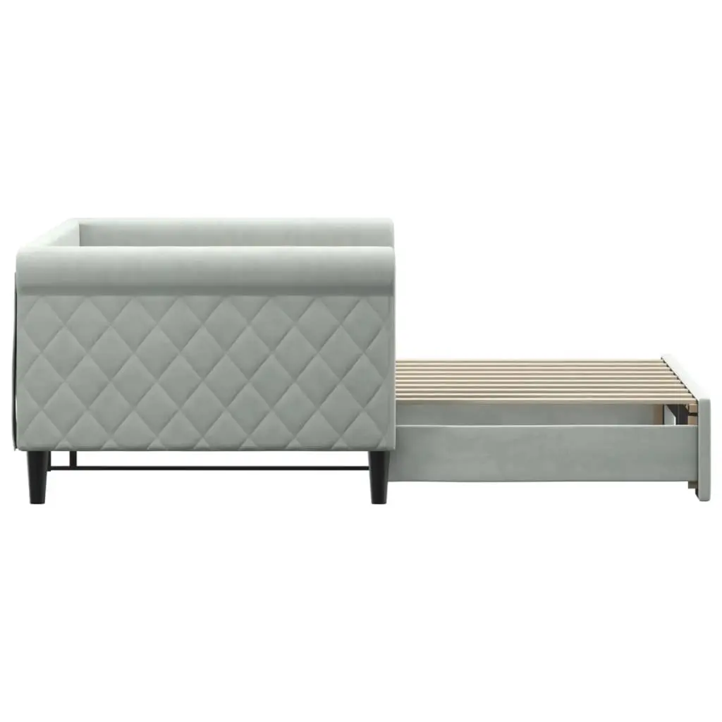 Daybed with Trundle Sofa Bed Grey 90x190cm