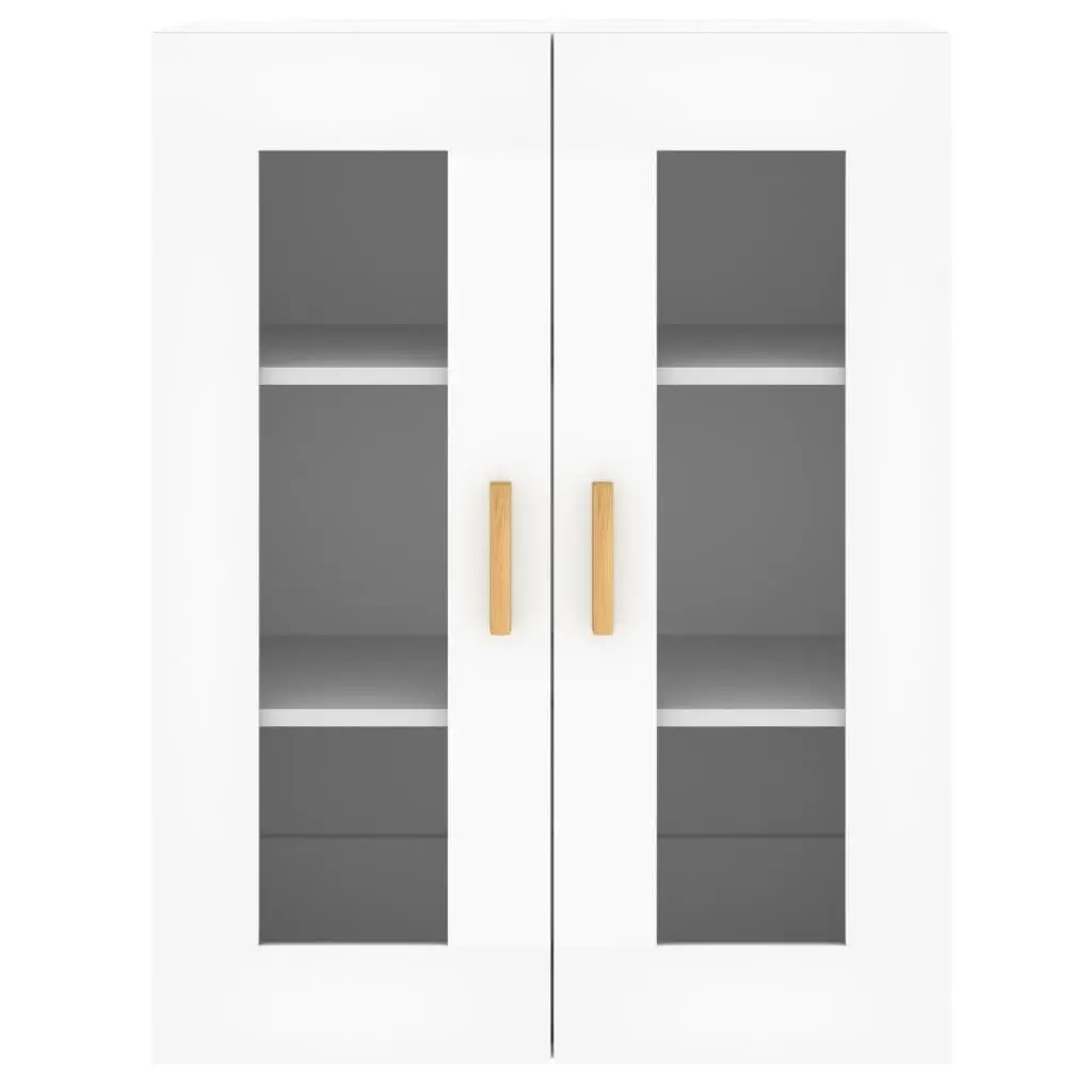 Wall Mounted Storage Cabinets for Home 2 Piece White Glass Door Organiser