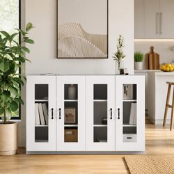 Wall Mounted Storage Cabinets - 2 Pieces in White