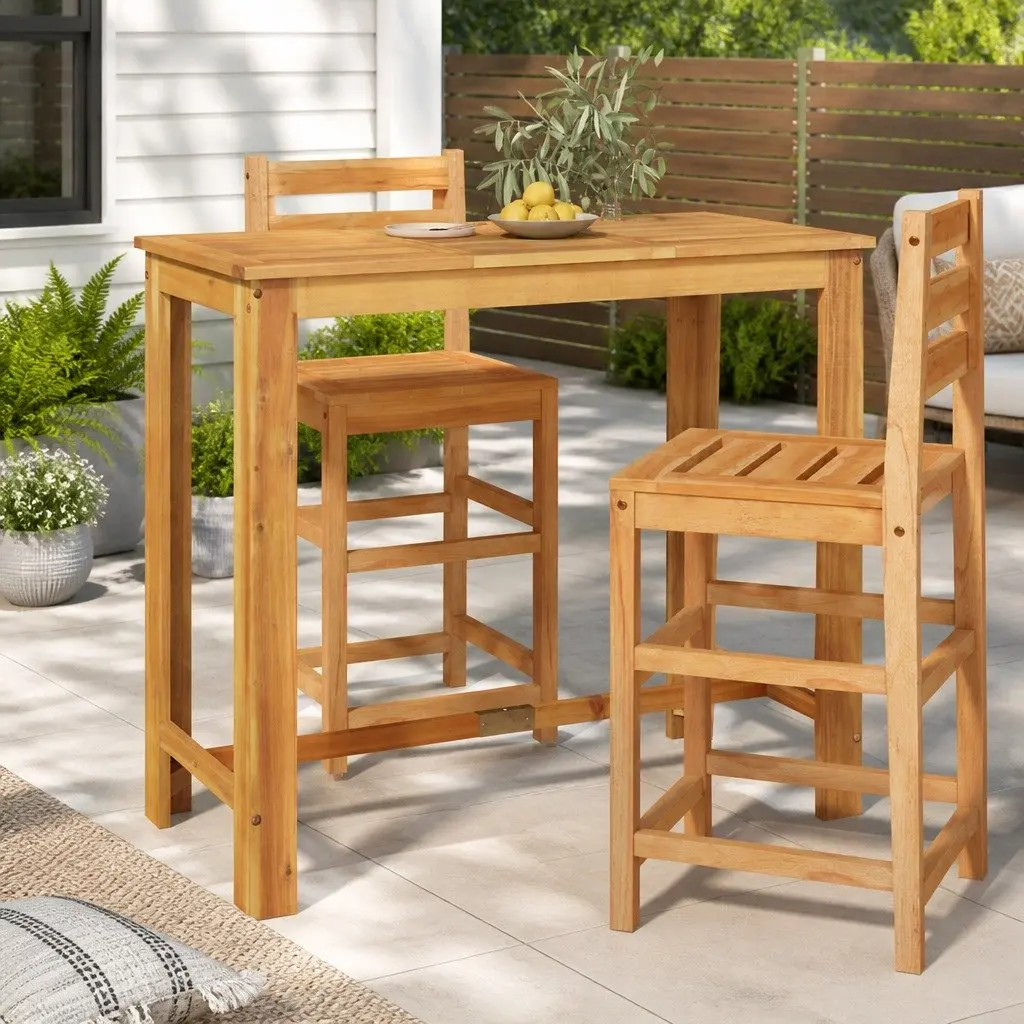 Garden Bar Table Outdoor Indoor 120x60x105 cm Solid Wood Brown