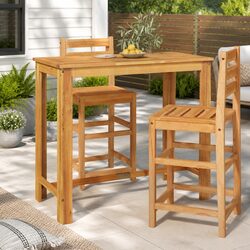 Garden Bar Table Dimensions 120x60x105 cm - Solid Wood Brown