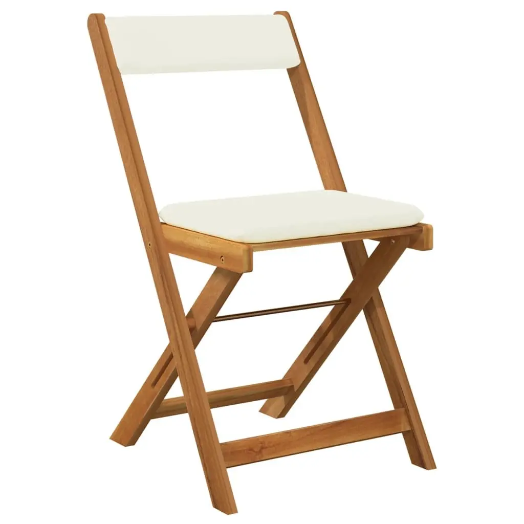 Folding Bistro Set for Garden Outdoor Dining 3 Piece Solid Acacia Wood
