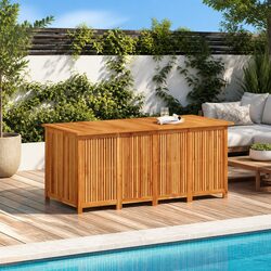Durable Outdoor Storage Solution 200x80x75cm, Brown Acacia Wood