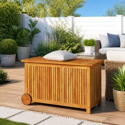 Garden Storage Box with Dimensions 90x50x58 cm in Acacia