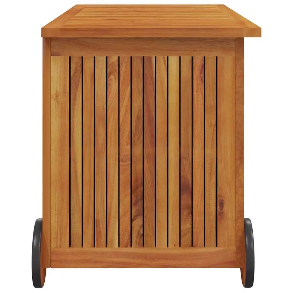 Garden Storage Box Outdoor Use 90x50x58 cm Wooden Furniture with Wheels