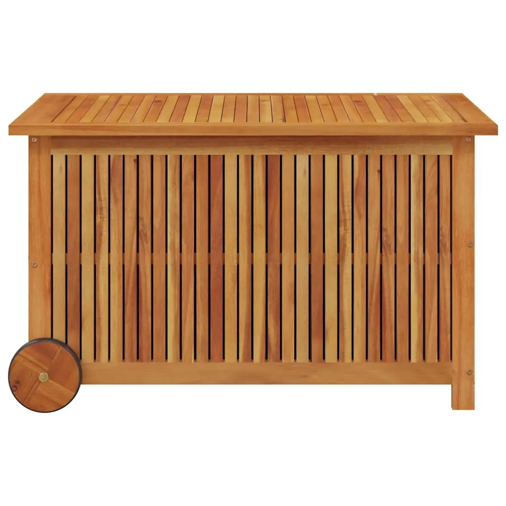 Garden Storage Box Outdoor Use 90x50x58 cm Wooden Furniture with Wheels