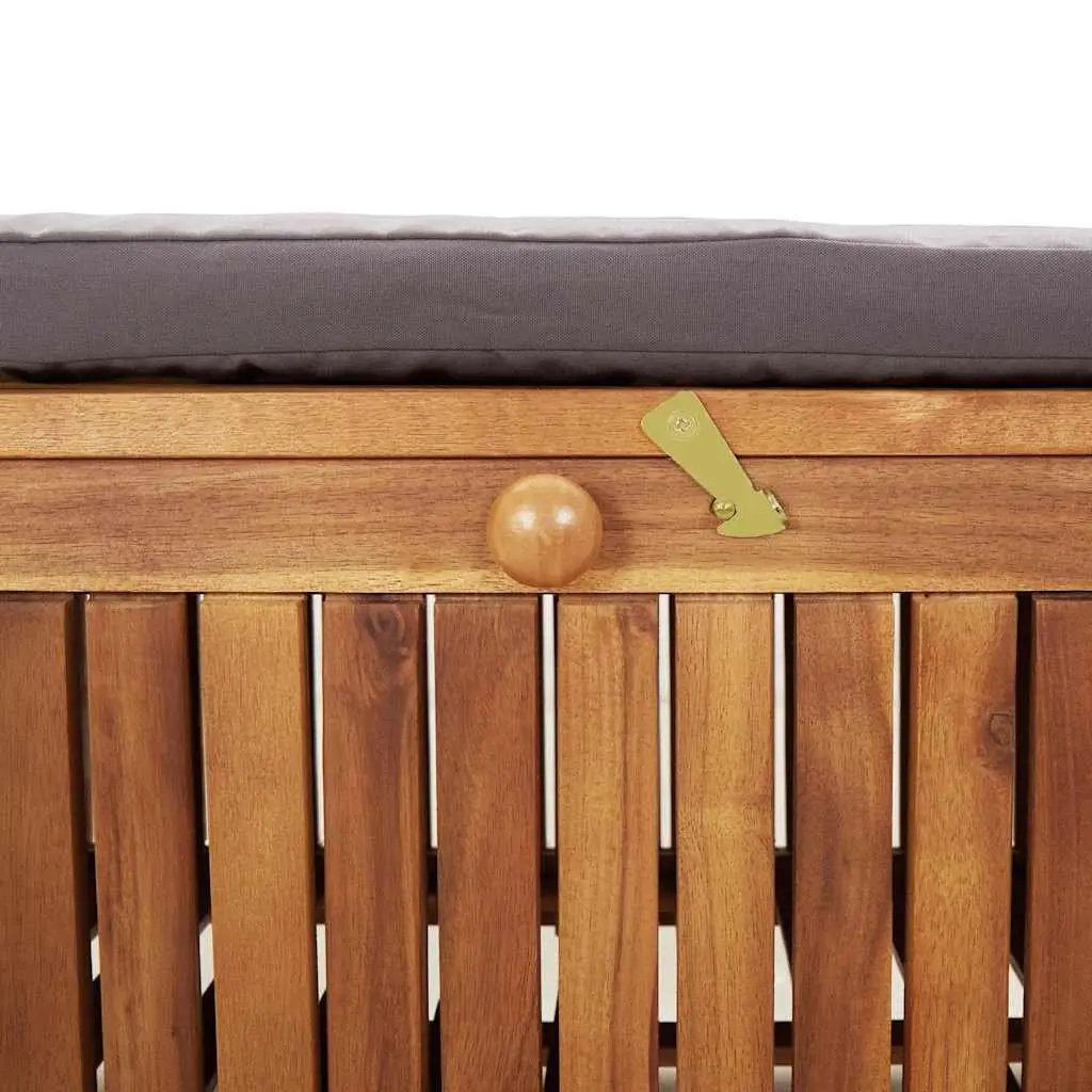 Garden Storage Bench 91cm Outdoor Seating with Cushion Solid Wood Brown
