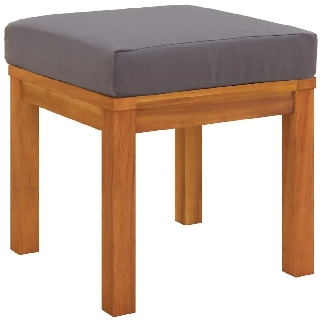 Garden Stools Outdoor Use 2 Piece Solid Wood Acacia Grey