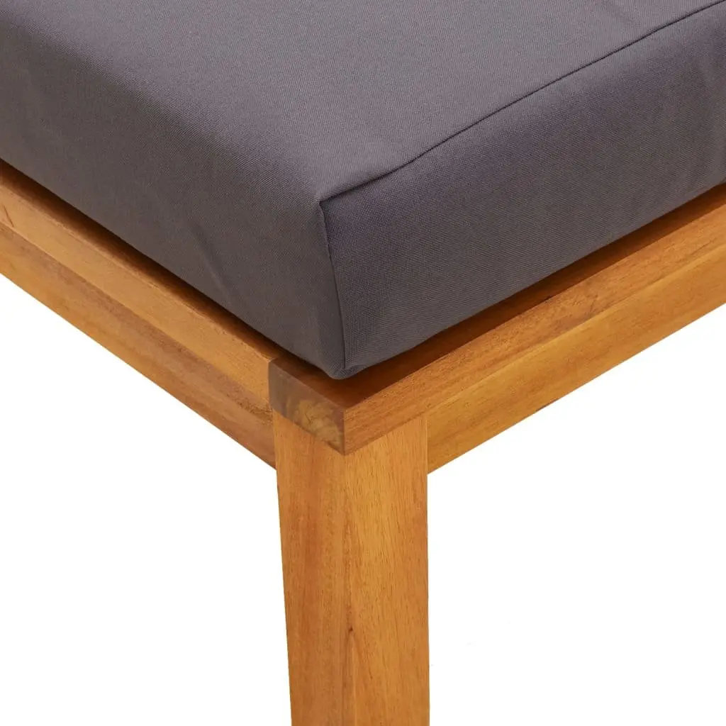 Garden Stools Outdoor Use 2 Piece Solid Wood Acacia Grey