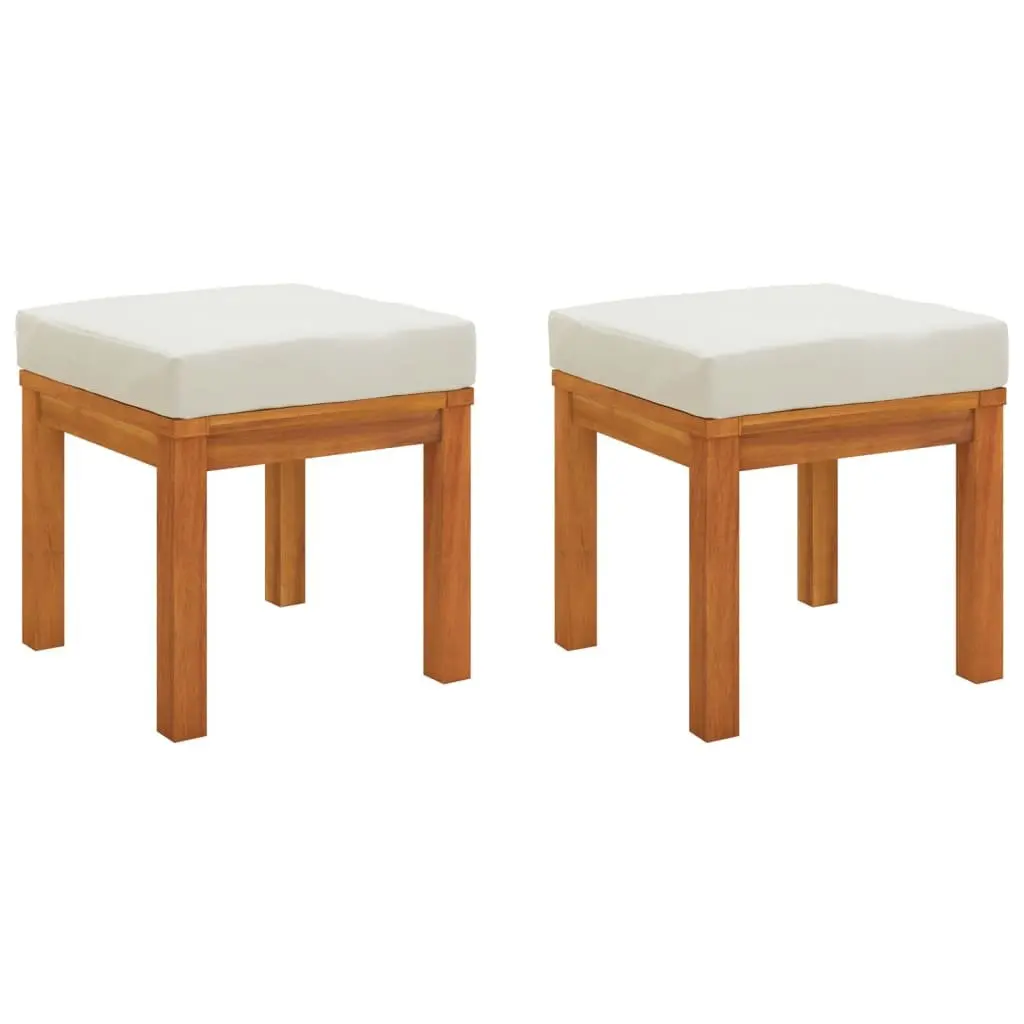 Outdoor Dining Set 3 Piece Garden Patio Furniture Wooden Table and Chairs with Cushions