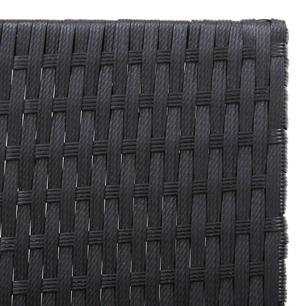 Sun Lounger Black Adjustable Backrest Garden Patio Pool Lounger