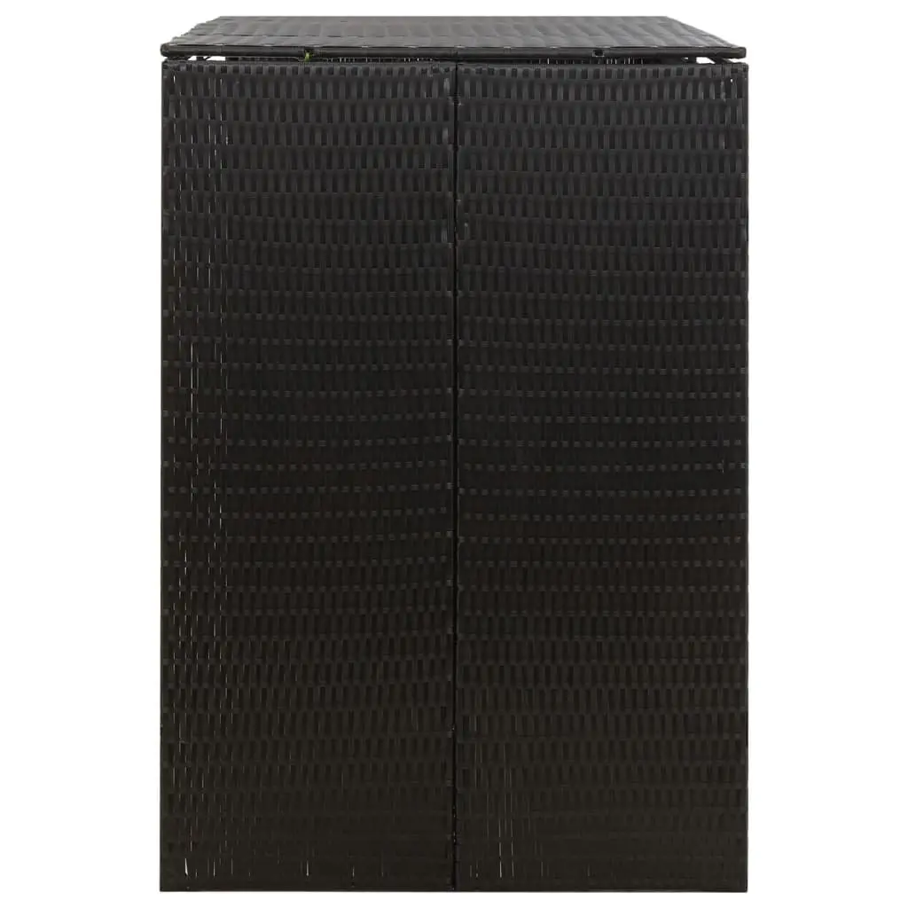 Double Wheelie Bin Shed Garden Storage Black Poly Rattan Outdoor Waste