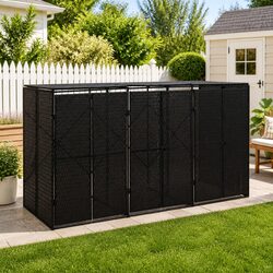 Specifications for Triple Wheelie Bin Shed in Black
