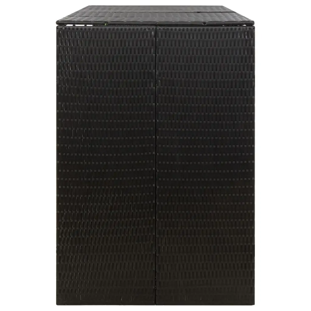 Triple Wheelie Bin Shed Storage Box Black Garden Waste Enclosure with Hinged Lid and Lockable Front Doors