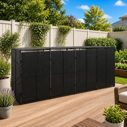 Quadruple Wheelie Bin Shed: Specs and Dimensions Included