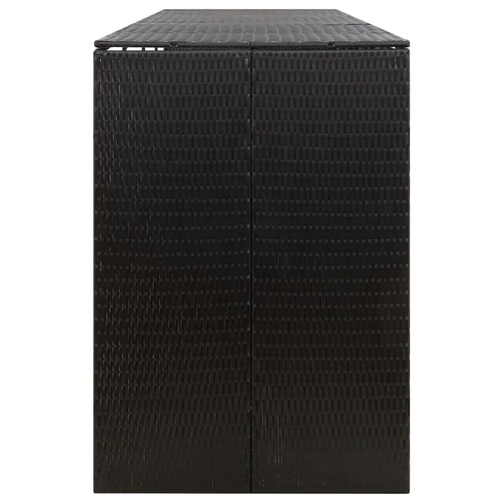 Quadruple Wheelie Bin Shed Black Outdoor Garden Waste Container Enclosure