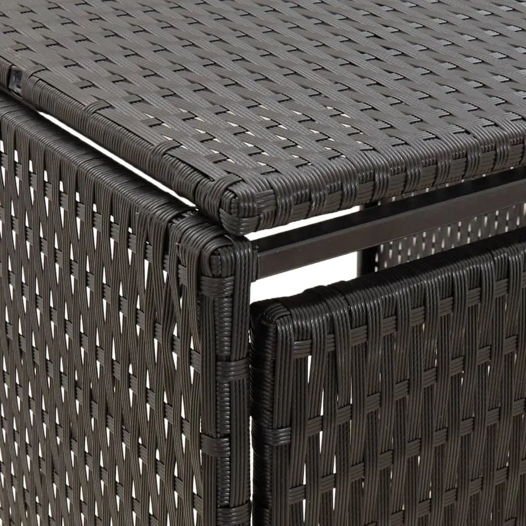 Quadruple Wheelie Bin Shed Black Outdoor Garden Waste Container Enclosure