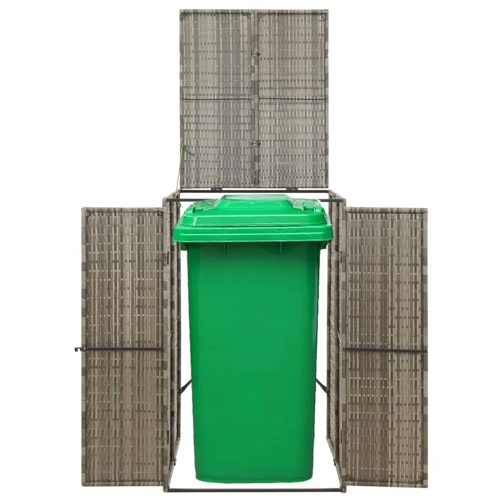 Wheelie Bin Shed Outdoor Garden Storage Grey 70x80x117cm
