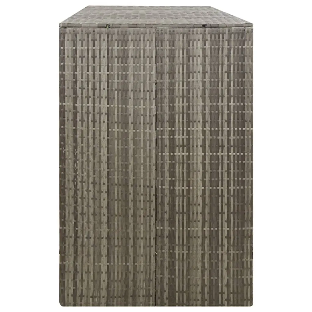 Triple Wheelie Bin Shed Grey Garden Waste Container Enclosure 207 x 80 x 117 cm