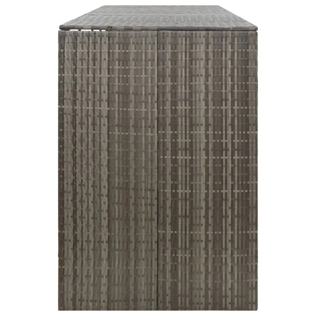 Quadruple Wheelie Bin Shed Grey Garden Waste Container Enclosure 274x80x117cm