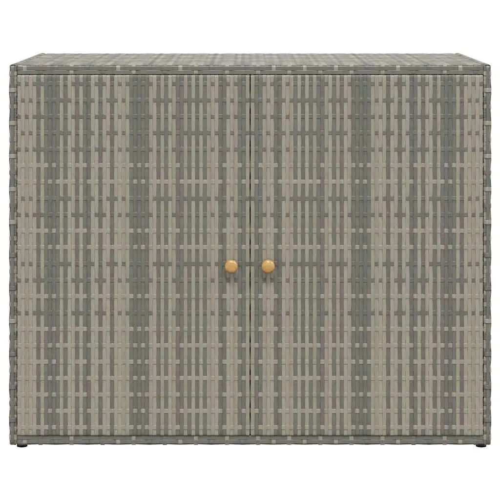 Garden Storage Cabinet Grey 100x55.5x80cm Outdoor Poly Rattan Shed Tool Chest