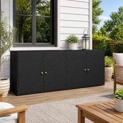 Garden Storage Cabinet Specifications: 198x55.5x80 cm, Black