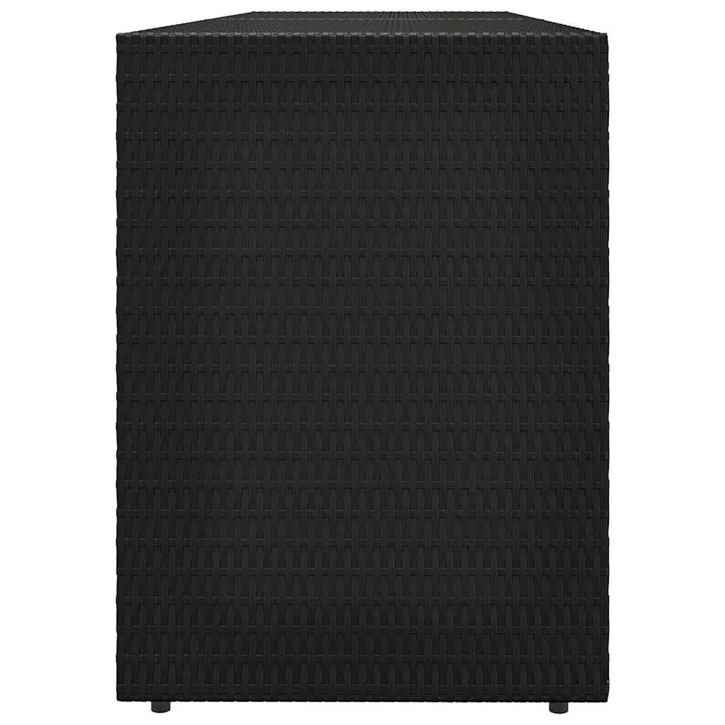 Garden Storage Cabinet Black Outdoor Rattan Furniture Patio Deck Tool Chest
