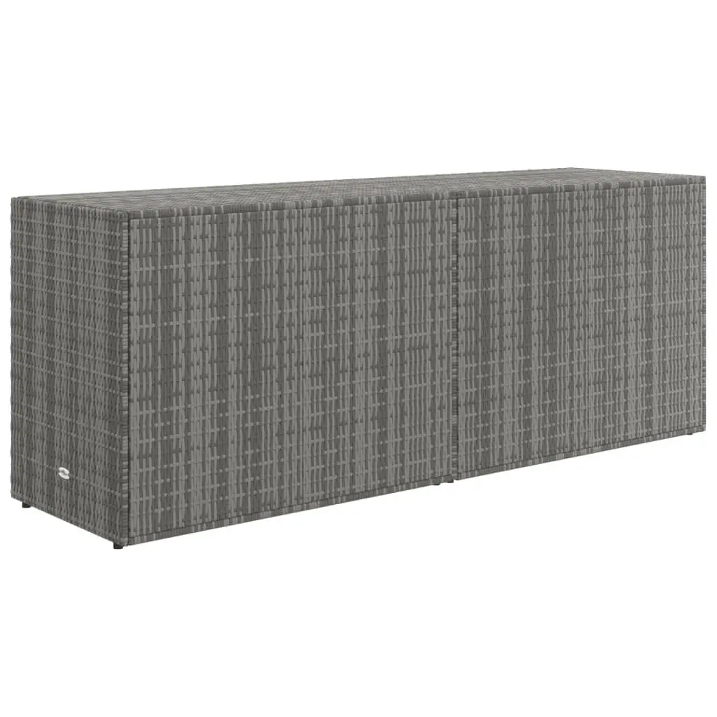 Garden Storage Cabinet Outdoor Grey Poly Rattan 198 x 55.5 x 80 cm