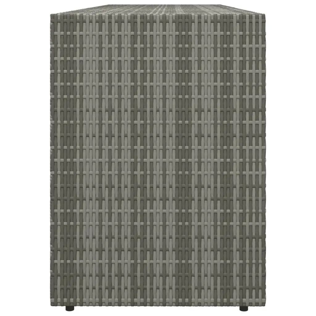 Garden Storage Cabinet Outdoor Grey Poly Rattan 198 x 55.5 x 80 cm