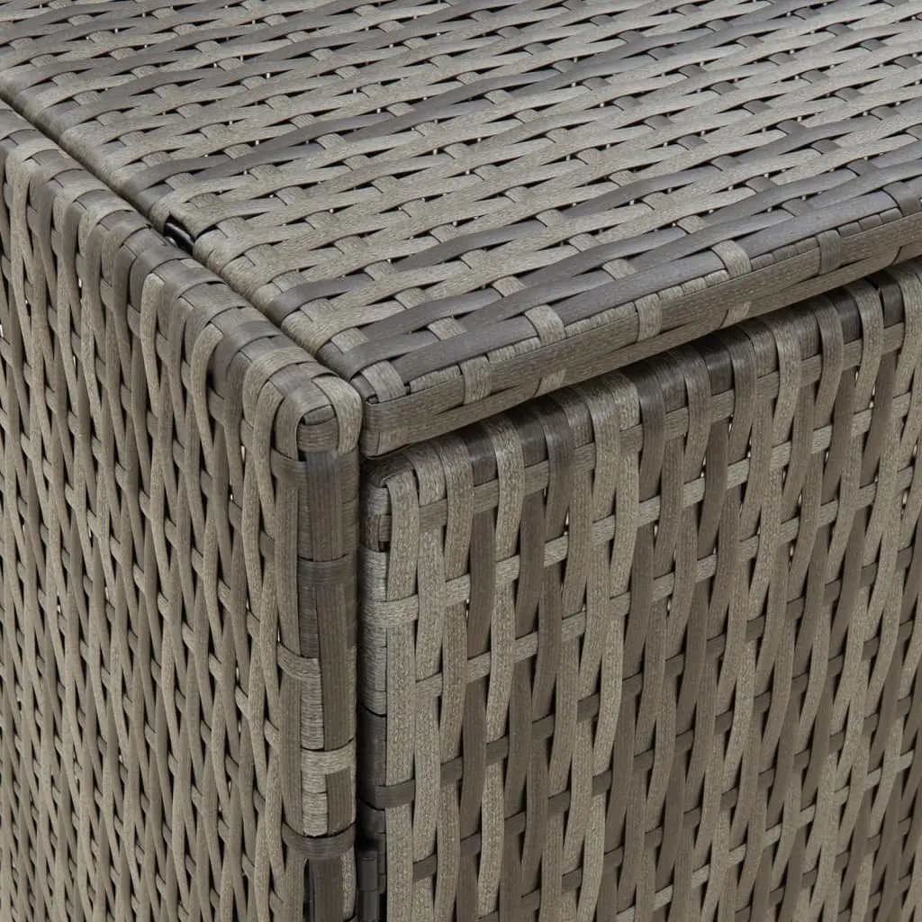 Garden Storage Cabinet Outdoor Grey Poly Rattan 198 x 55.5 x 80 cm
