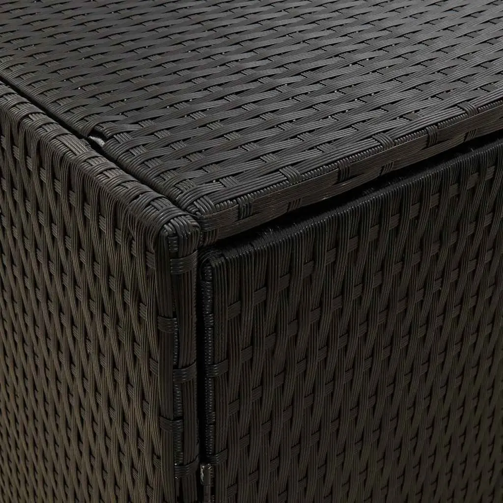 Garden Storage Cabinet Black Outdoor Poly Rattan Weatherproof 59x40x180cm