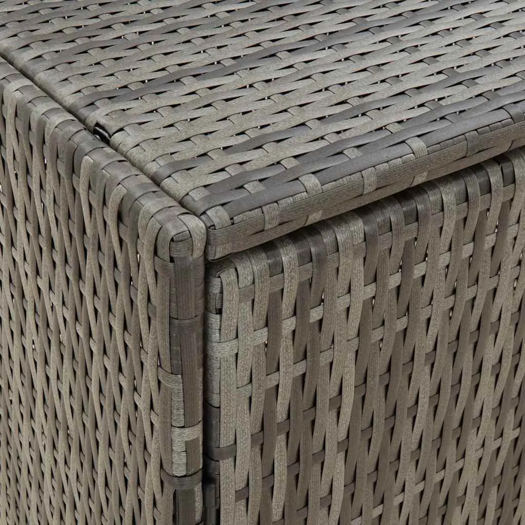 Garden Storage Cabinet Grey Outdoor Shed Poly Rattan Compartment Organizer