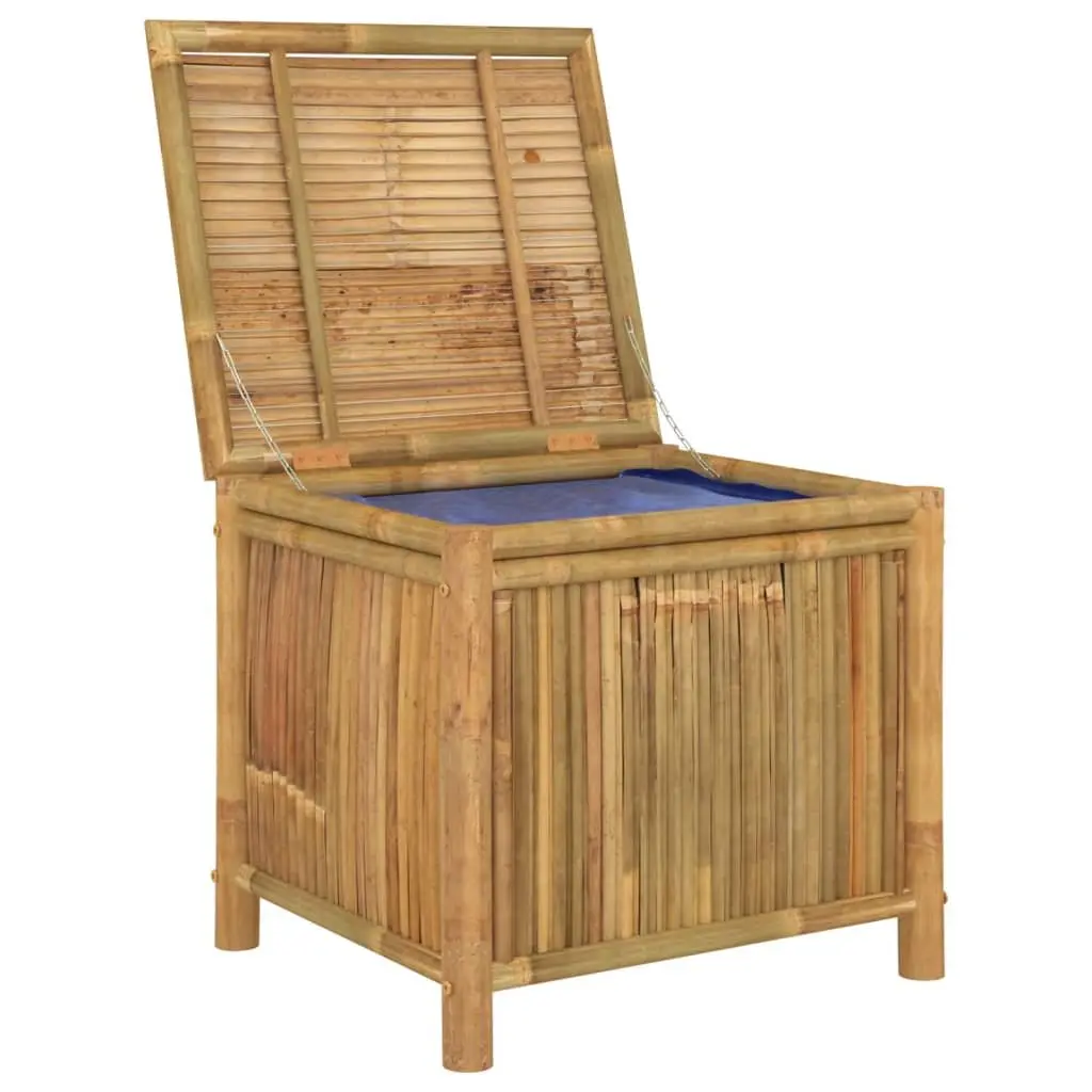Garden Storage Box Bamboo Outdoor Patio Furniture Bench Chest Brown 60x52x55cm