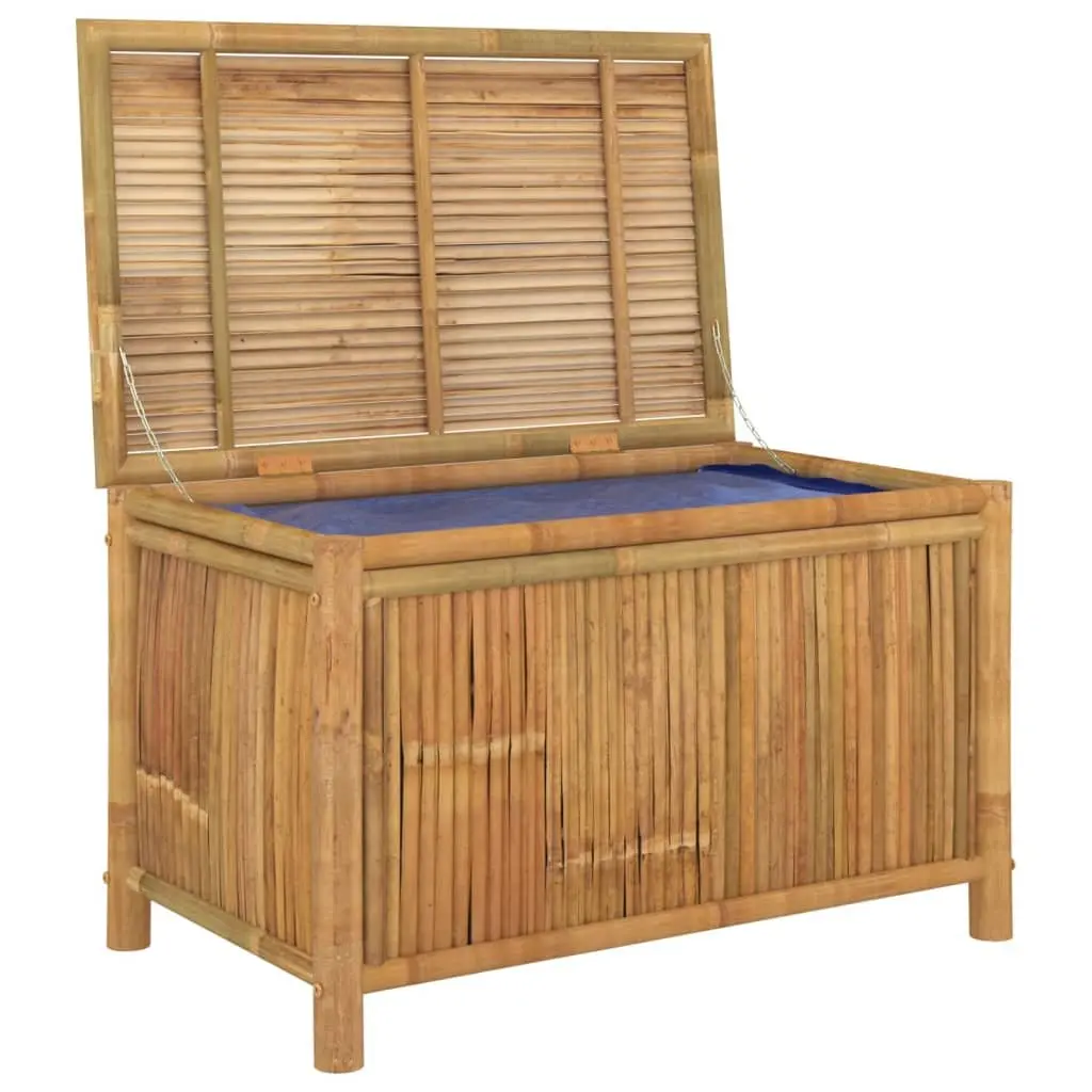 Garden Storage Box 90x52x55cm Bamboo Outdoor Bench Deck Chest Brown