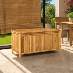 Garden Storage Box Dimensions 110x52x55cm, Brown Bamboo
