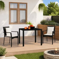 Black Poly Rattan Garden Chairs Set of 2 – Specs Inside
