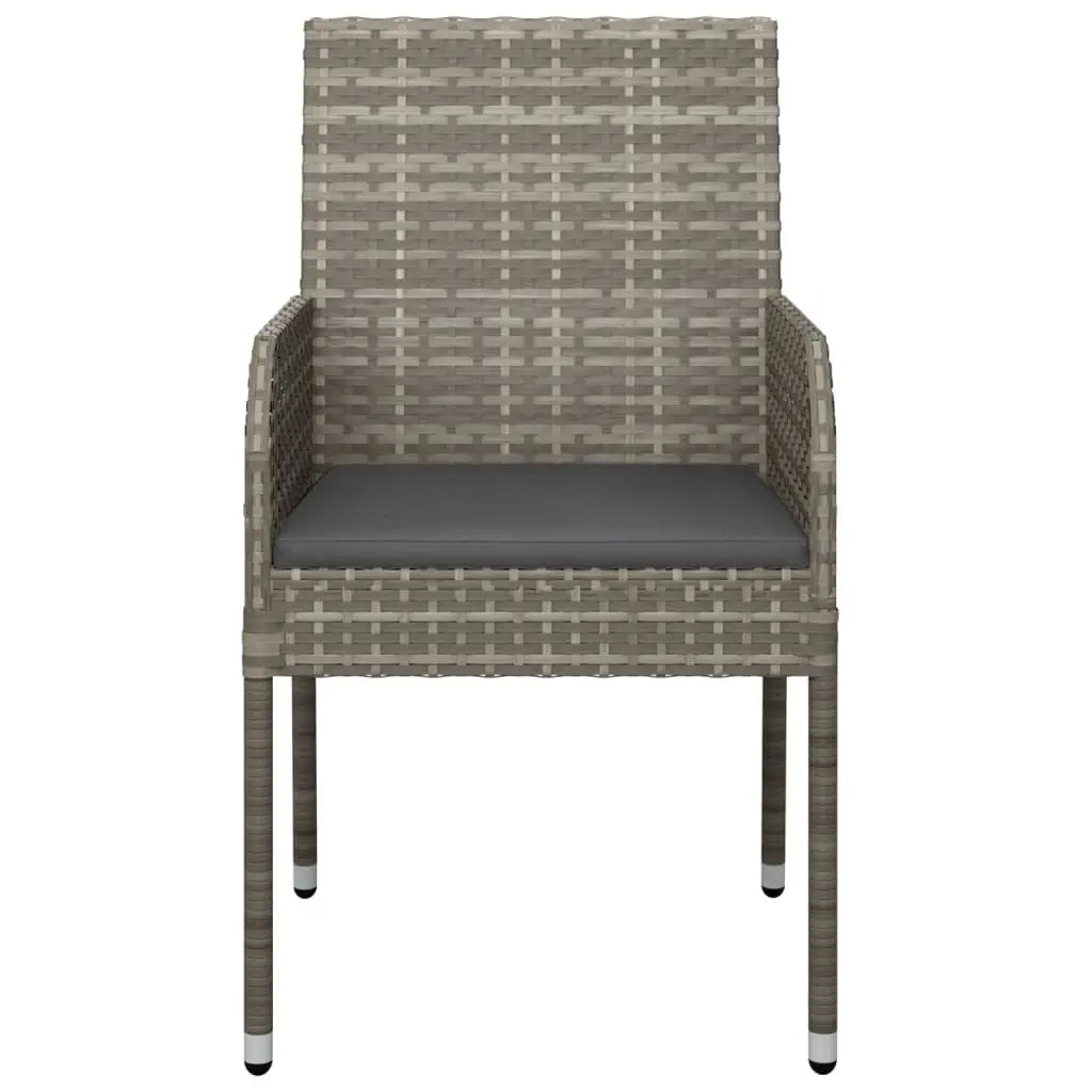 Outdoor Garden Chairs 4 Piece Set for Terrace and Garden Grey Poly Rattan Seating