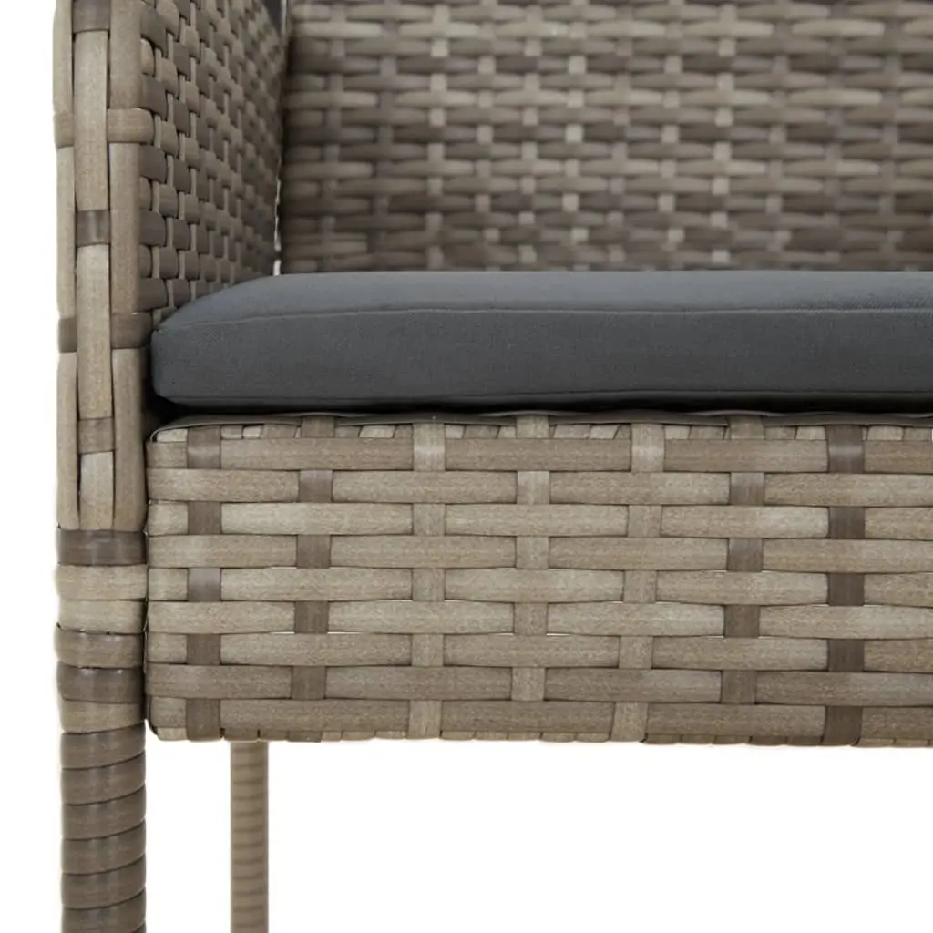 Outdoor Garden Chairs 4 Piece Set for Terrace and Garden Grey Poly Rattan Seating