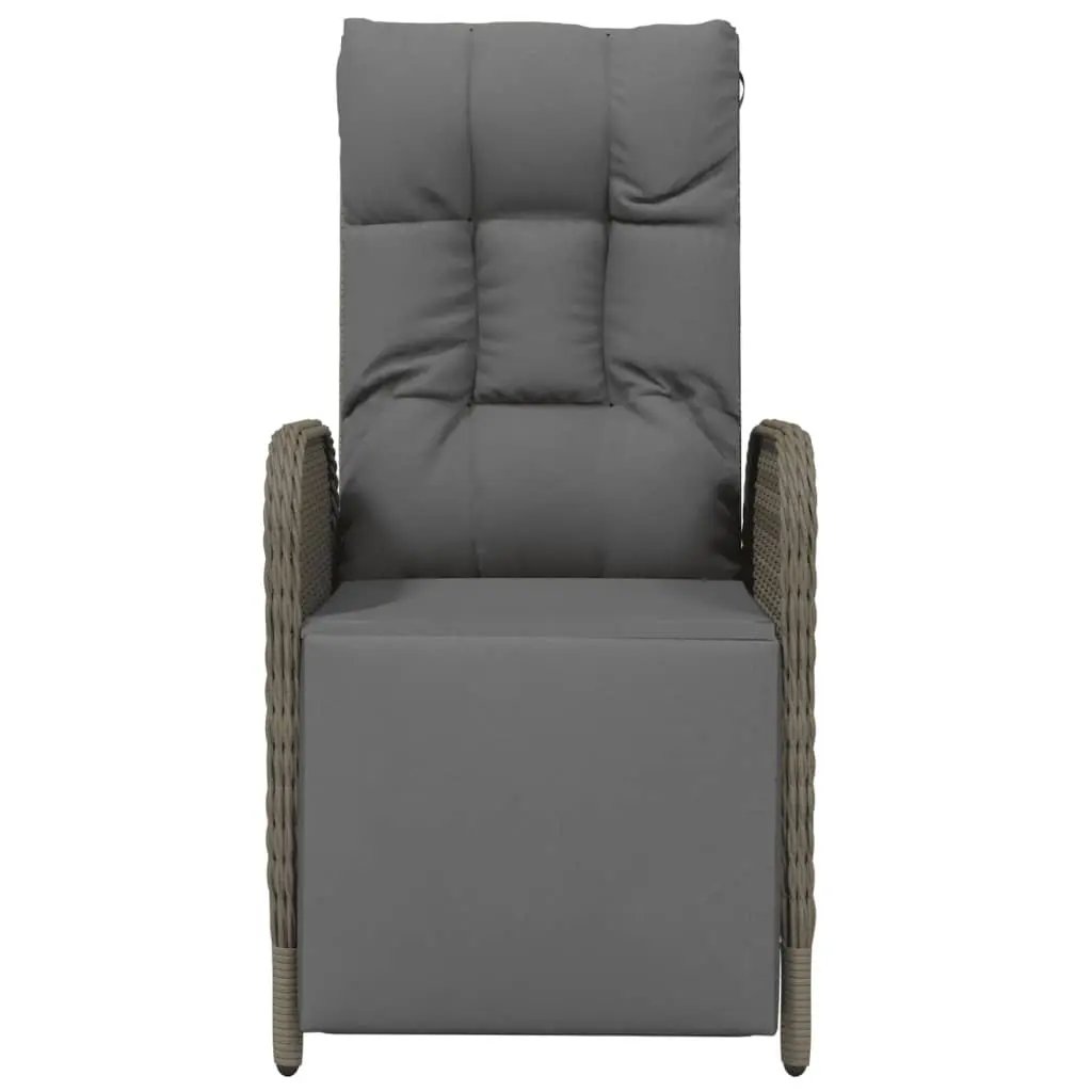 Outdoor Reclining Chairs Set for Garden Patio 2 pcs Grey