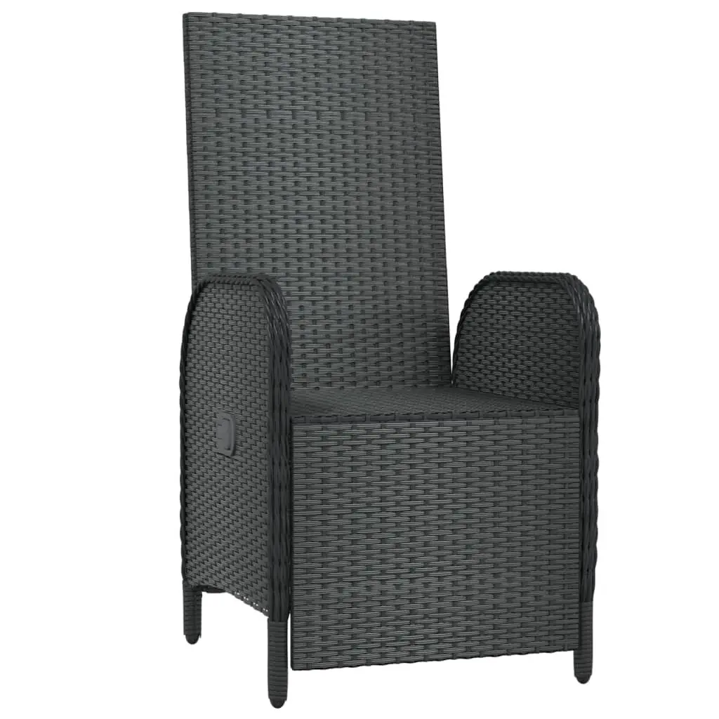 2 Black Outdoor Reclining Chairs