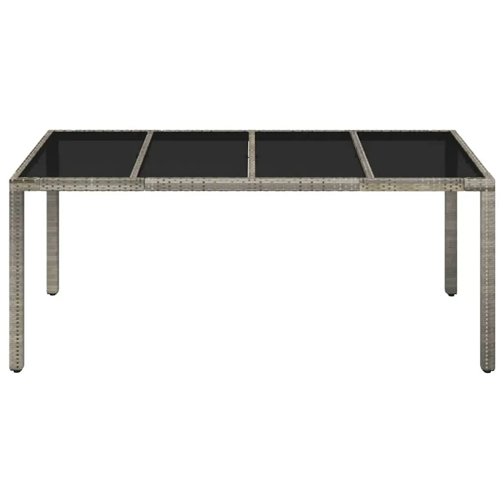 Garden Table Outdoor Patio Furniture Poly Rattan Grey 190x90x75cm