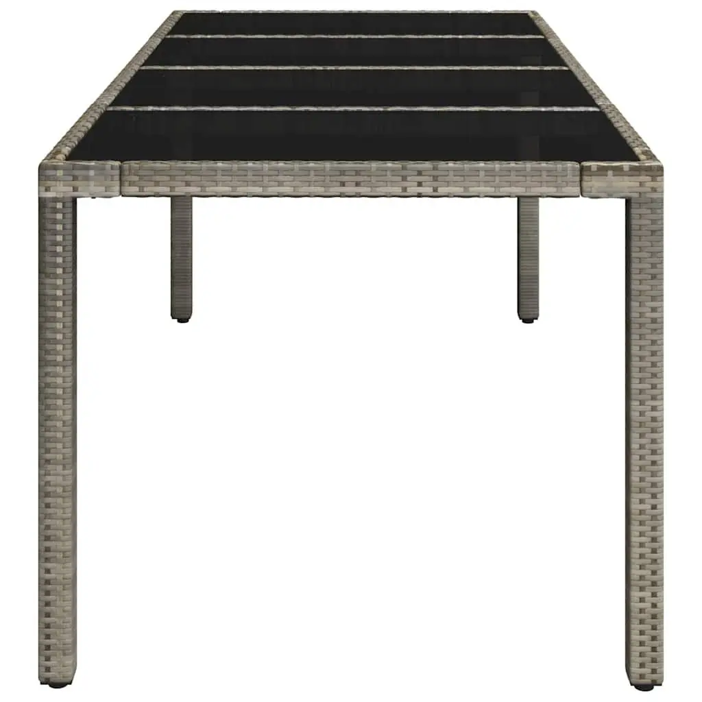 Garden Table Outdoor Patio Furniture Poly Rattan Grey 190x90x75cm