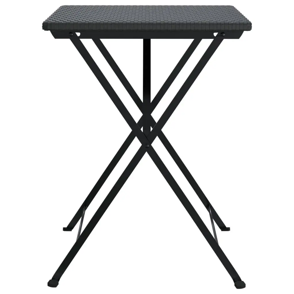 Folding Bistro Table Black 55x54x71cm Garden Patio Outdoor Dining Furniture