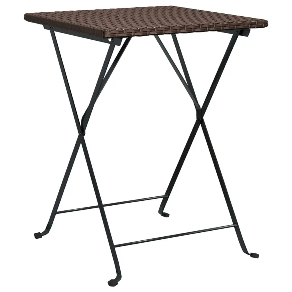 Folding Bistro Table Outdoor Garden Patio Furniture Brown 55 x 54 x 71 cm