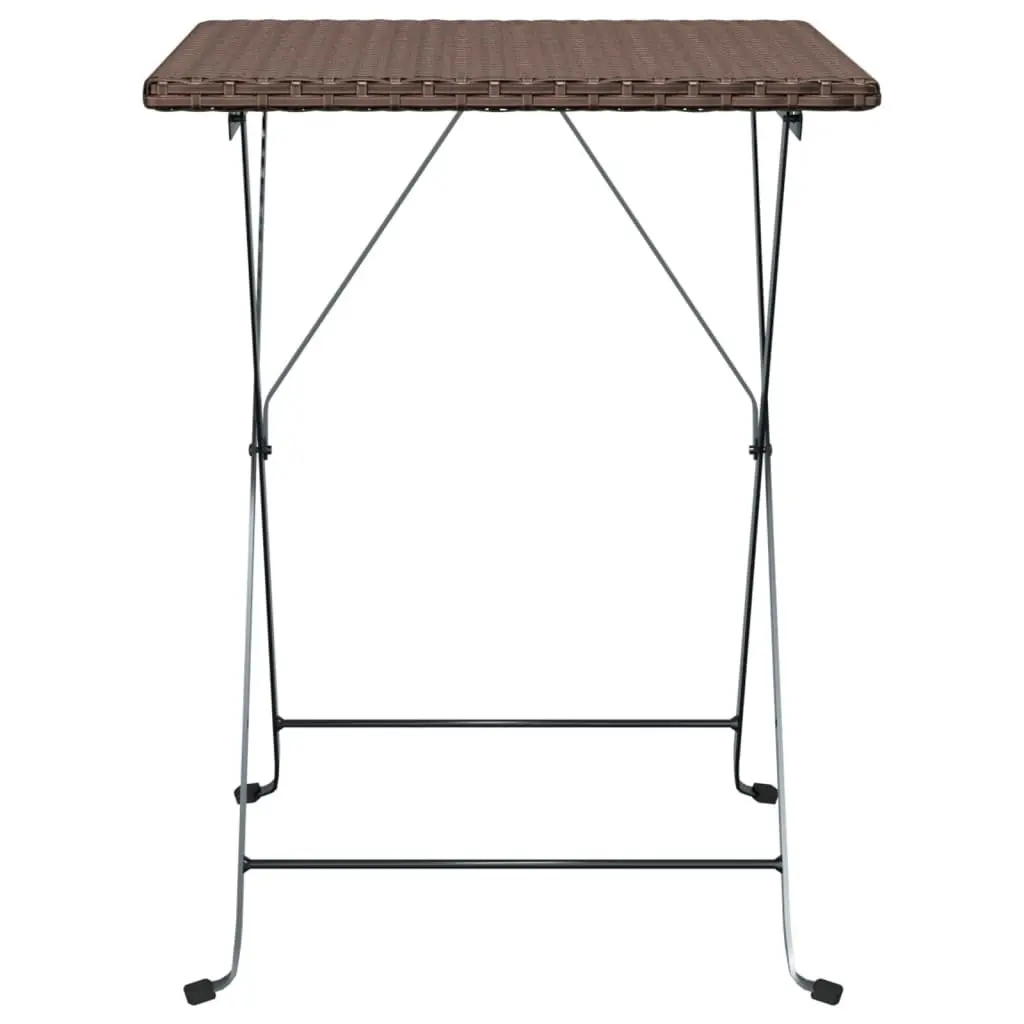 Folding Bistro Table Outdoor Garden Patio Furniture Brown 55 x 54 x 71 cm