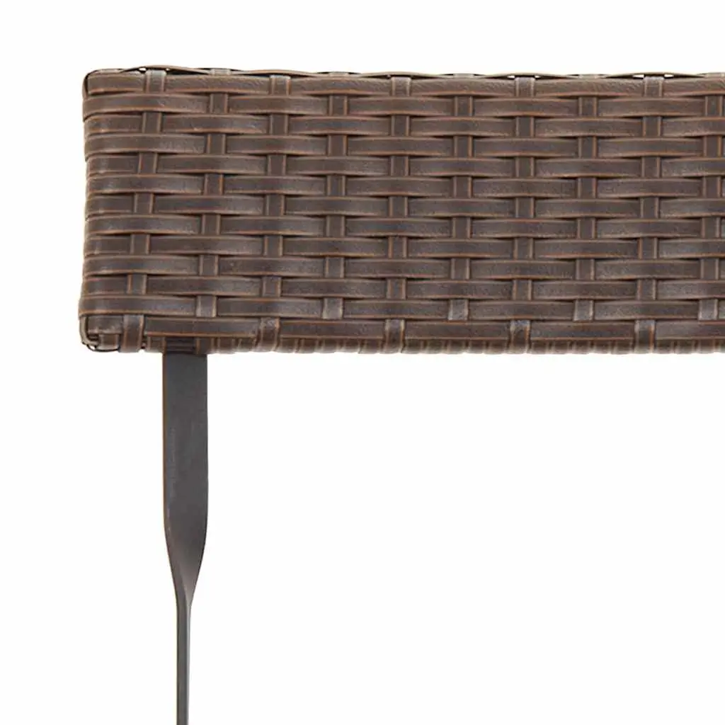 Folding Bistro Chairs Outdoor Garden 2 Piece Brown PE Rattan Steel Frame