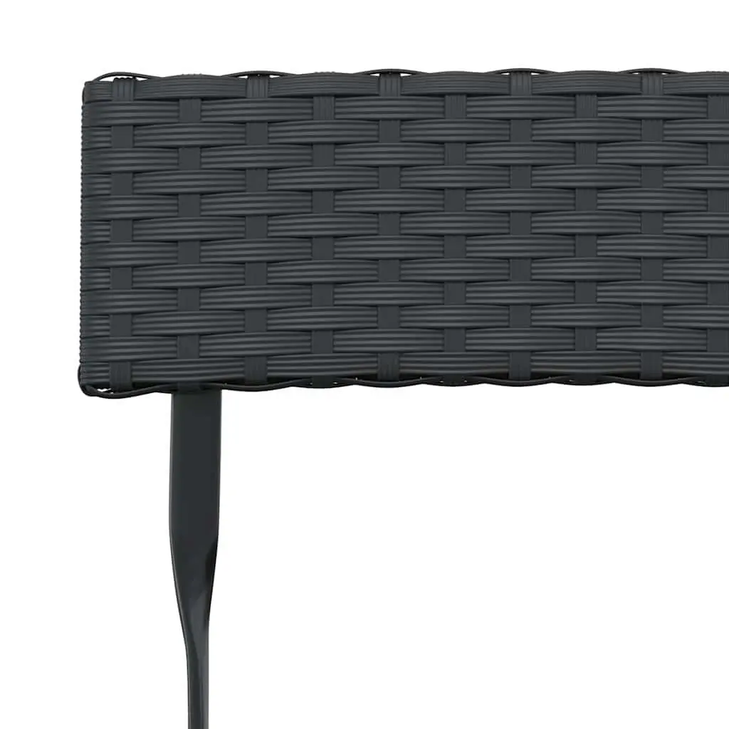 3 Piece Folding Bistro Set Black Outdoor Garden Patio Dining Furniture Rattan