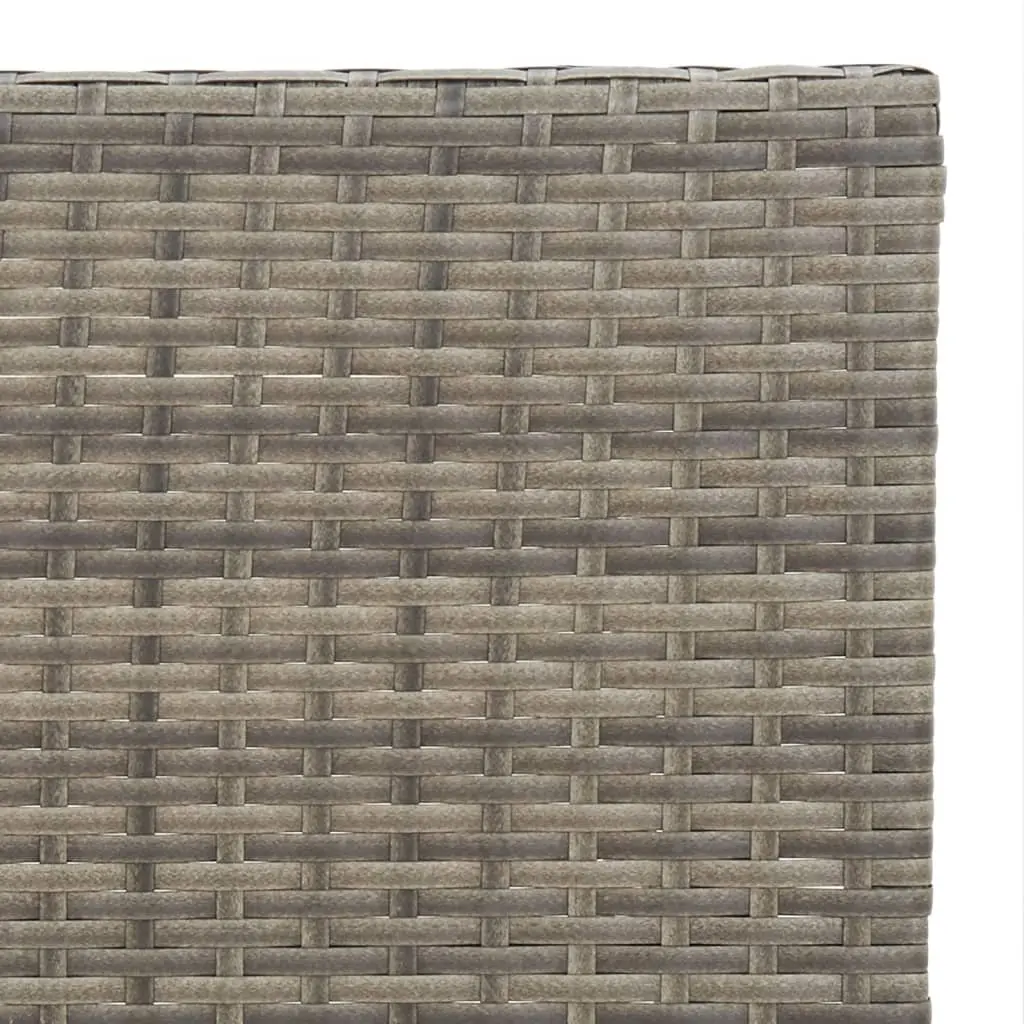 Folding Bistro Set 3 Piece Grey Poly Rattan Outdoor Garden Patio Dining Table